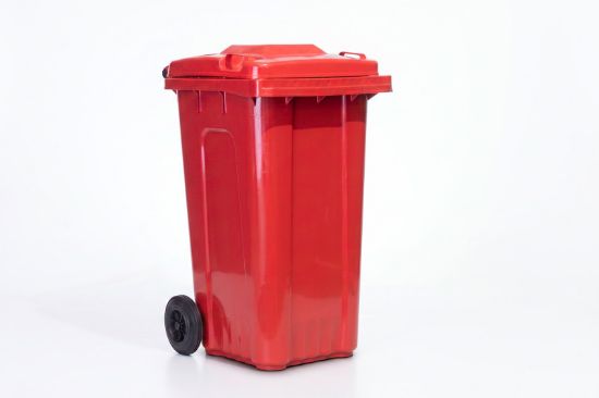 160L Red bin Red lid