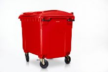 1100L Red bin Red lid