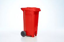 120L-PEDAL-BIN Red bin Red lid